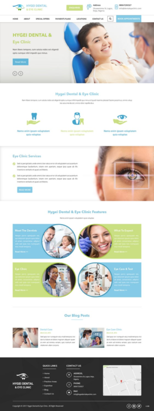 Diseño Web por pb para Hygei Dental and Eye Clinic | Diseño: #14923431