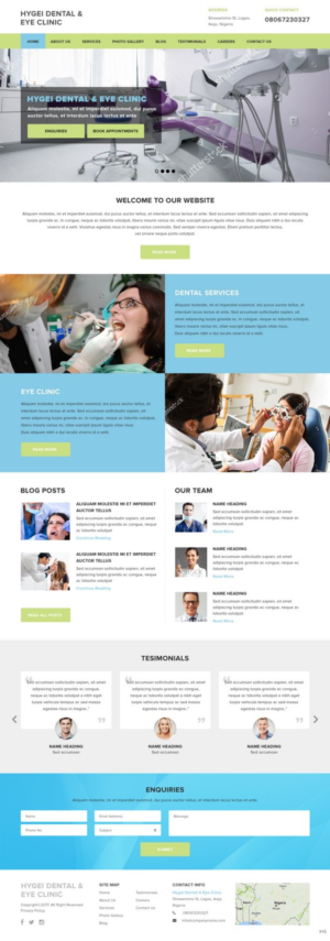 Diseño Web por pb para Hygei Dental and Eye Clinic | Diseño: #14923432