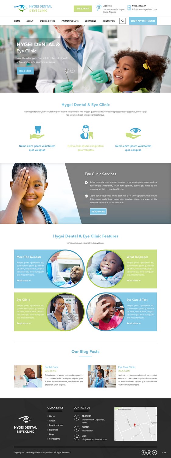 Web-Design von pb für Hygei Dental and Eye Clinic | Design #14955434