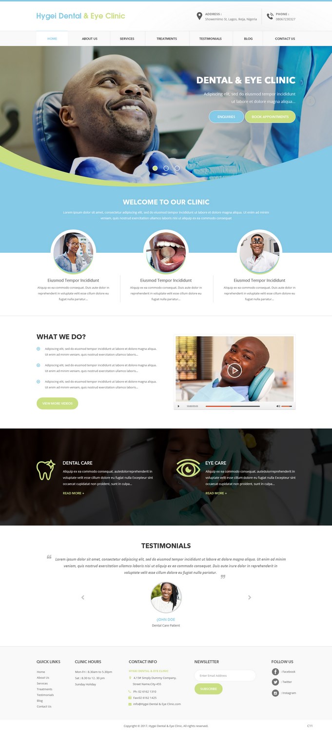 Web-Design von pb für Hygei Dental and Eye Clinic | Design #14955435
