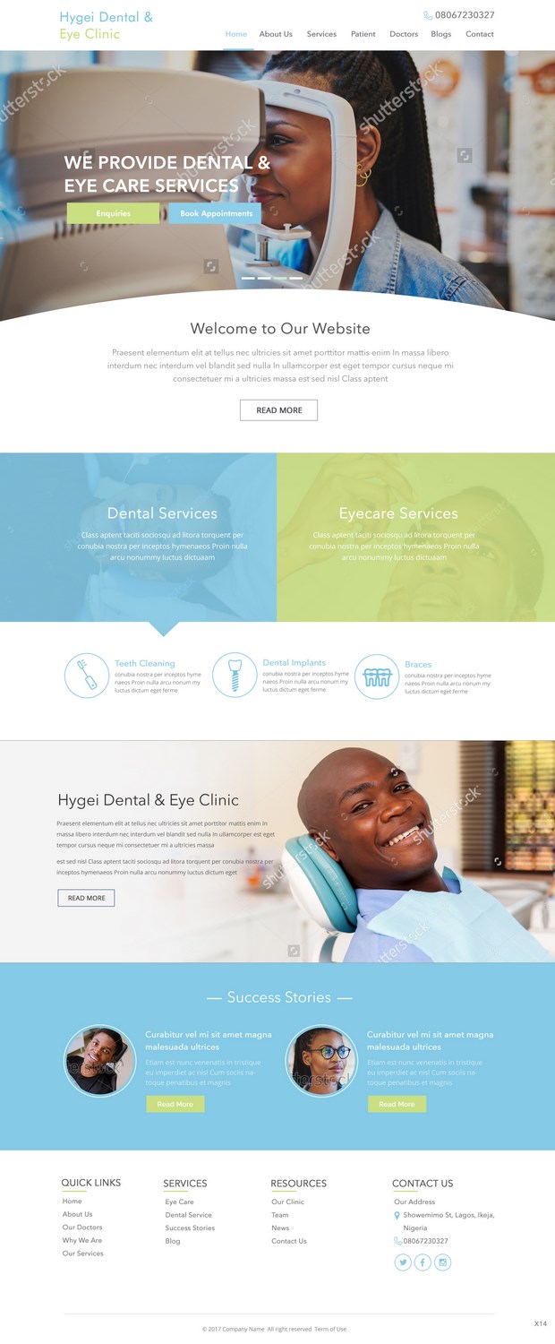 Web Design by pb for Hygei Dental and Eye Clinic | Design #14955437