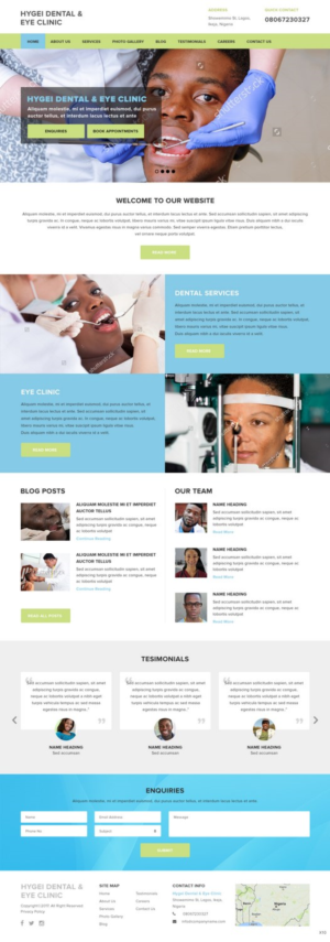 Diseño Web por pb para Hygei Dental and Eye Clinic | Diseño: #14970166