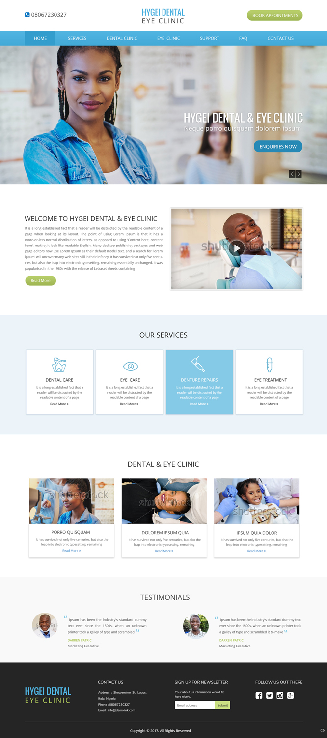 Diseño Web por pb para Hygei Dental and Eye Clinic | Diseño #14970169