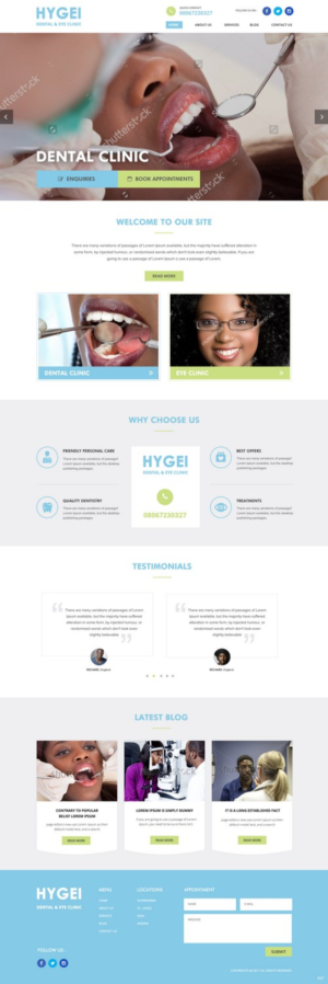 Diseño Web por pb para Hygei Dental and Eye Clinic | Diseño: #14970170