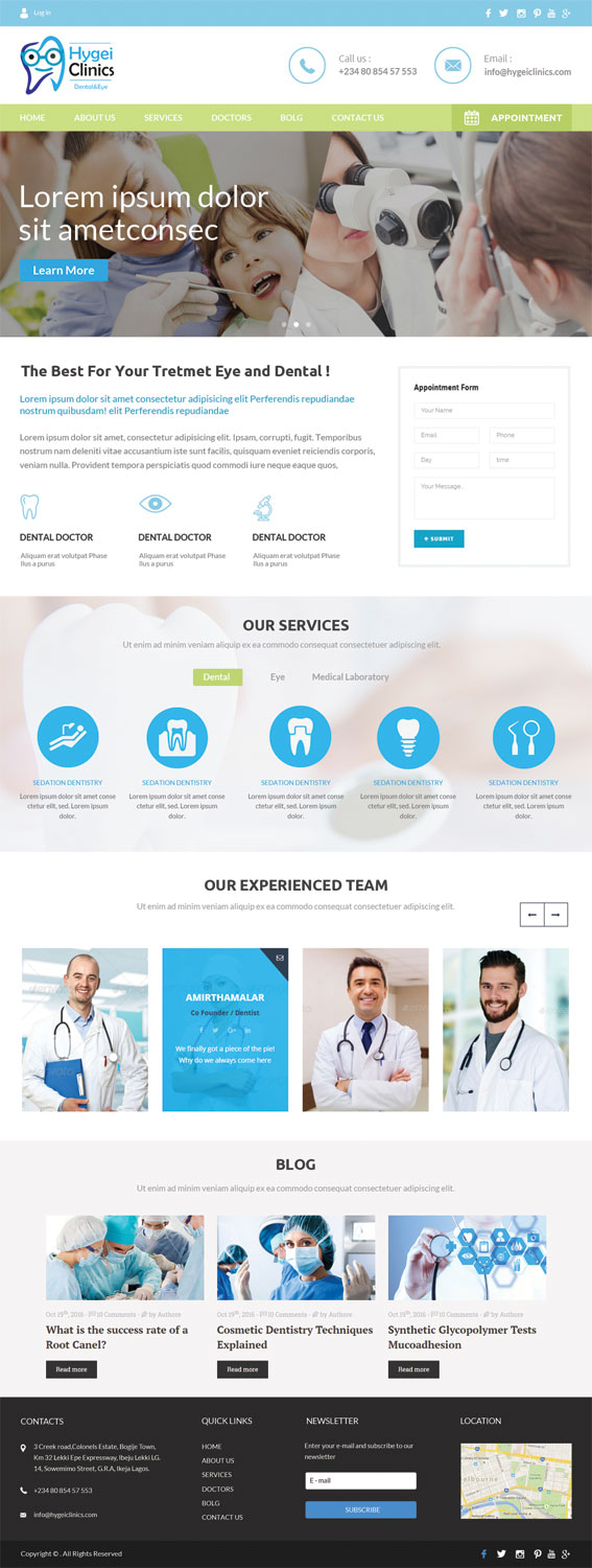 Web Design by e-graphics for Hygei Dental and Eye Clinic | Design #14992541