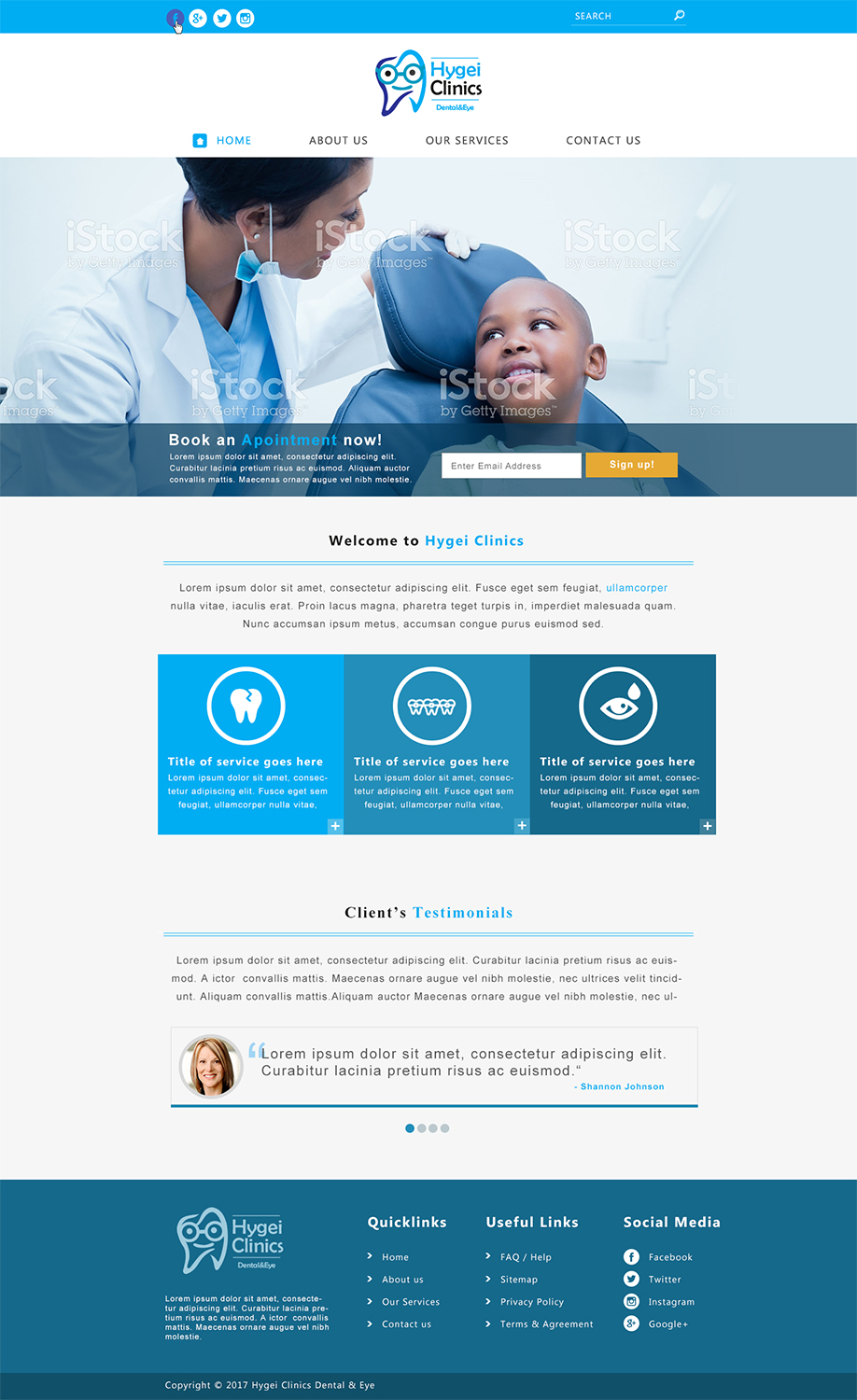 Web-Design von JM für Hygei Dental and Eye Clinic | Design #14952117