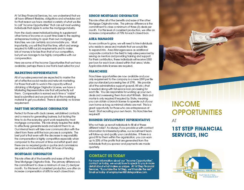 Flyer Design by vinz for 1st Step Financial Services, Inc. | Design #14924727