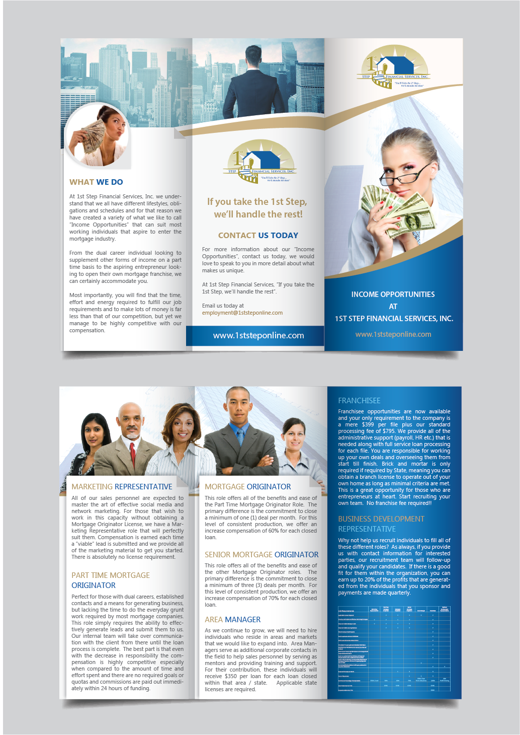 Diseño de Flyer por alex989 para 1st Step Financial Services, Inc. | Diseño #14989673