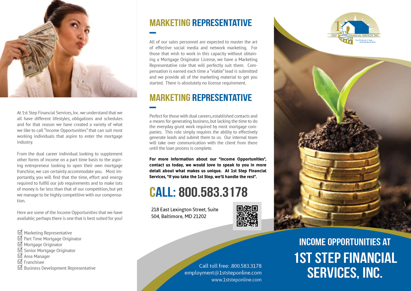 Diseño de Flyer por iTech Graphics para 1st Step Financial Services, Inc. | Diseño #15005139
