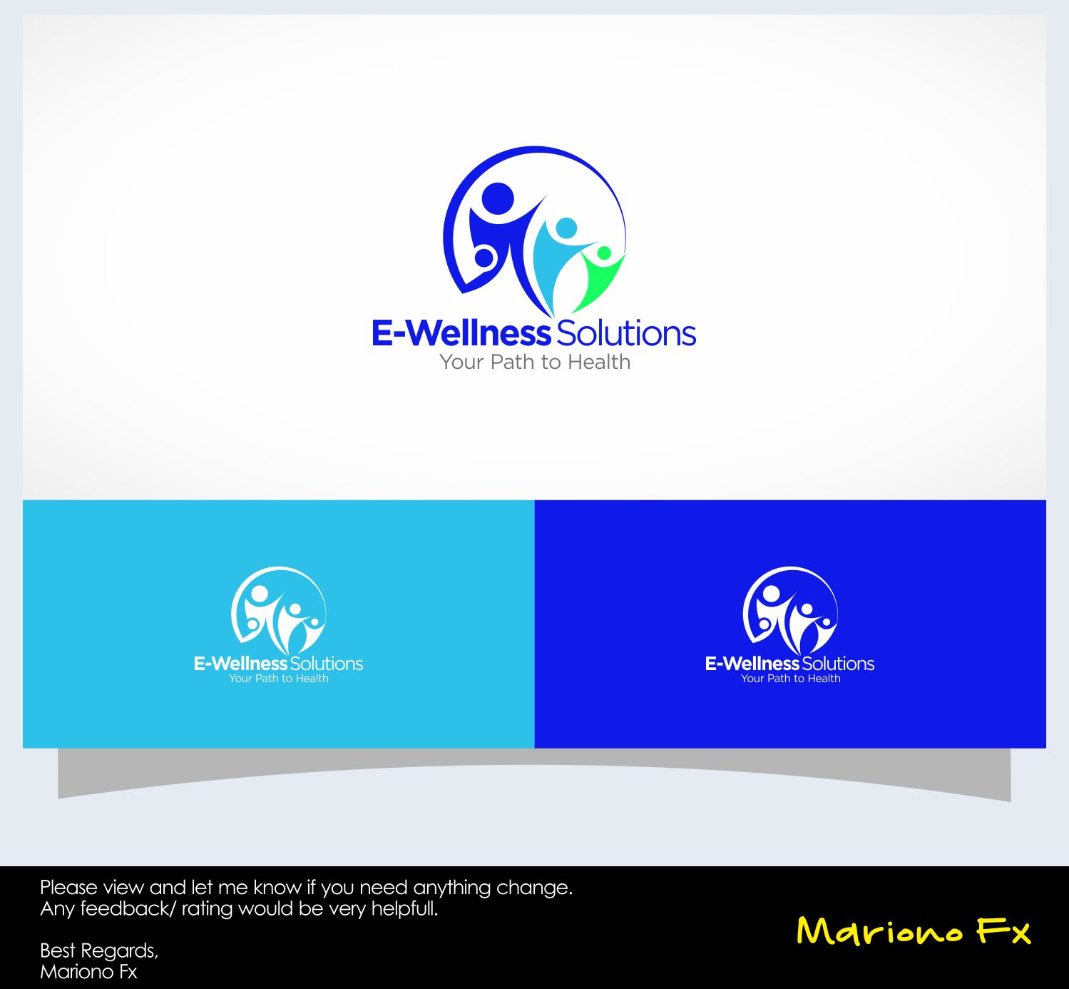 Logo Design by Mariono Fx for E-Wellness Soultions | Design #14954878