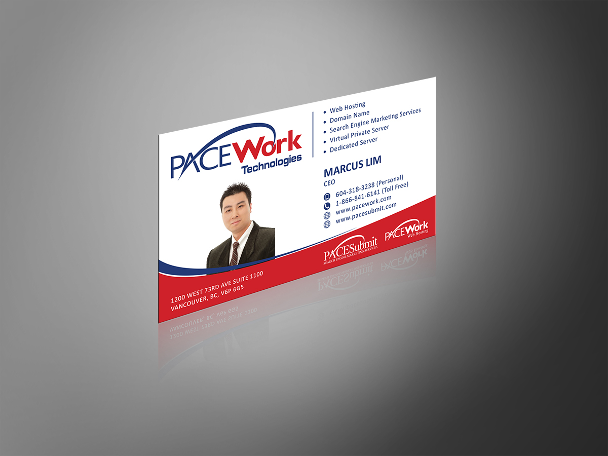 Business Card Design by MT for Pace Work Technologies Web Hosting Inc. | Design: #2558596