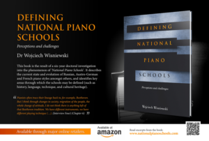 Printed magazine advertisement for a book about piano styles. | Advertisement Design by D Creative
