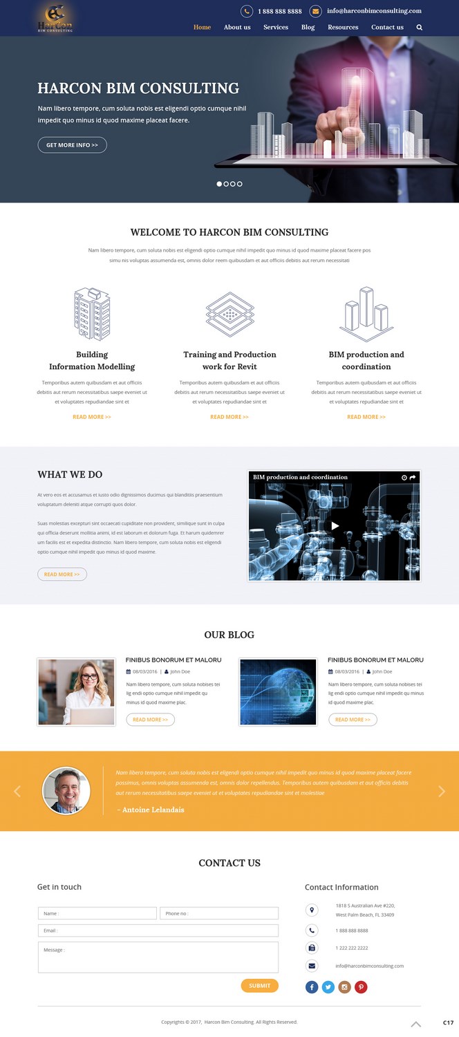 Web Design by pb for Harcon BIM Consulting | Design #14955399