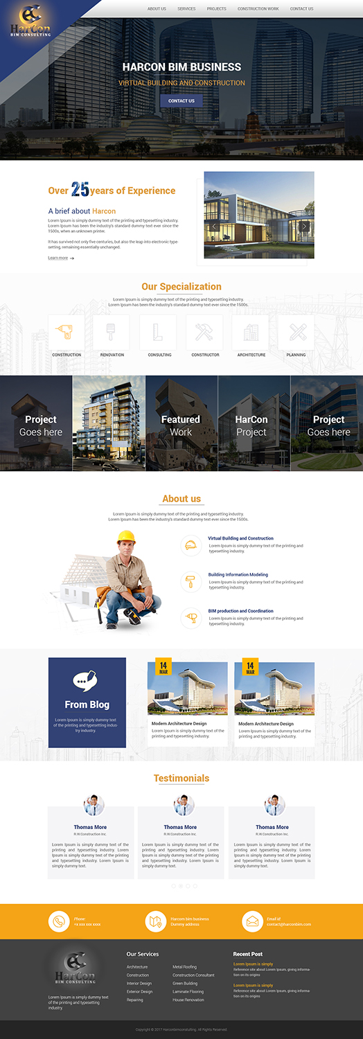 Diseño Web por Xclusive Designers para Harcon BIM Consulting | Diseño #15064266