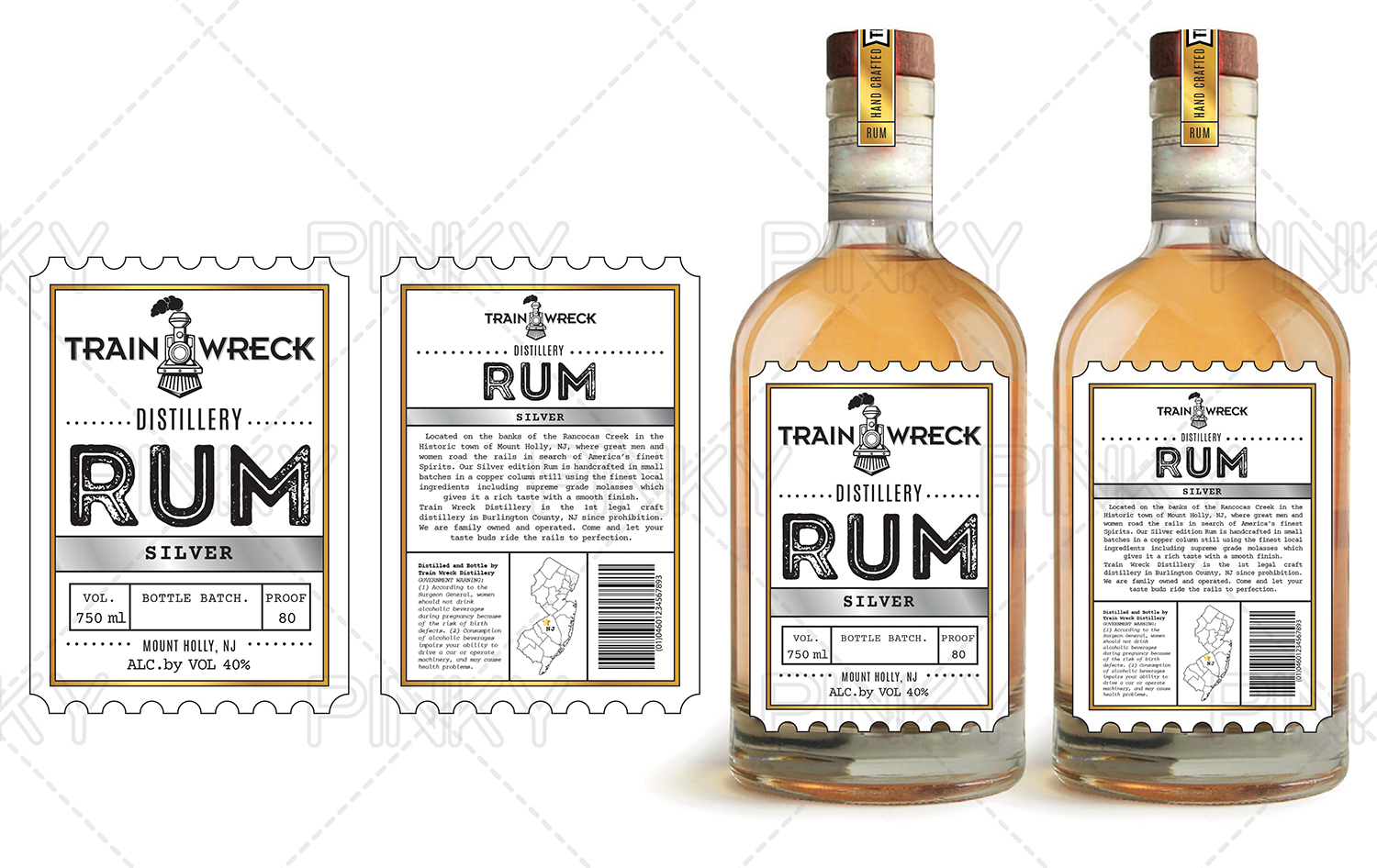 Packaging Design by Pinky  for Train Wreck Distillery | Design: #15131629