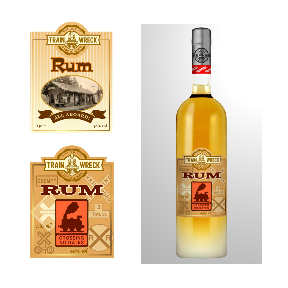 Packaging Design by Halo Studios for Train Wreck Distillery | Design #15062762