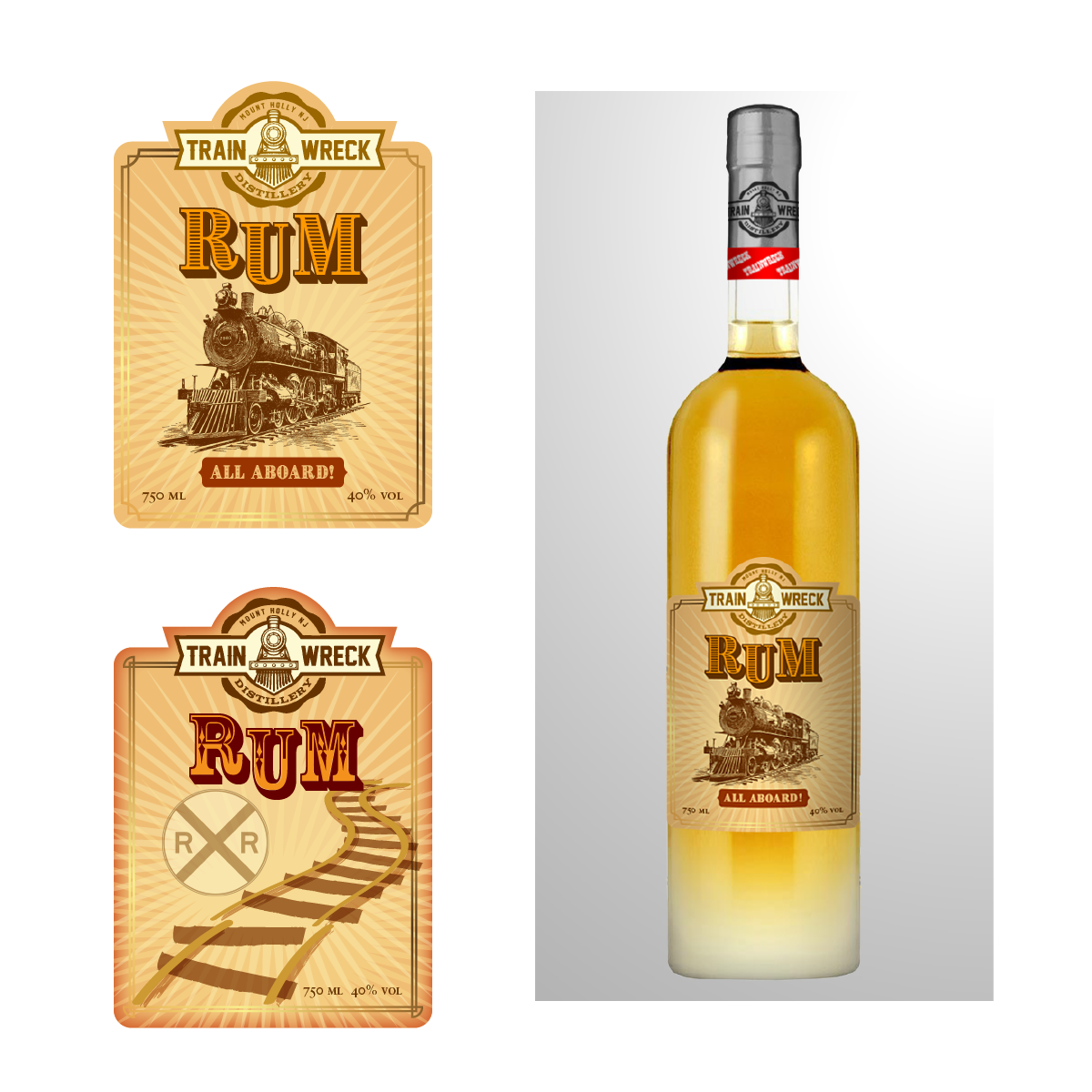 Packaging Design by Halo Studios for Train Wreck Distillery | Design #15069763