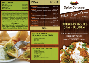 Diseño de Flyer por Black Stallions Impressive Solutions para SPICE COTTAGE | Diseño #14953671