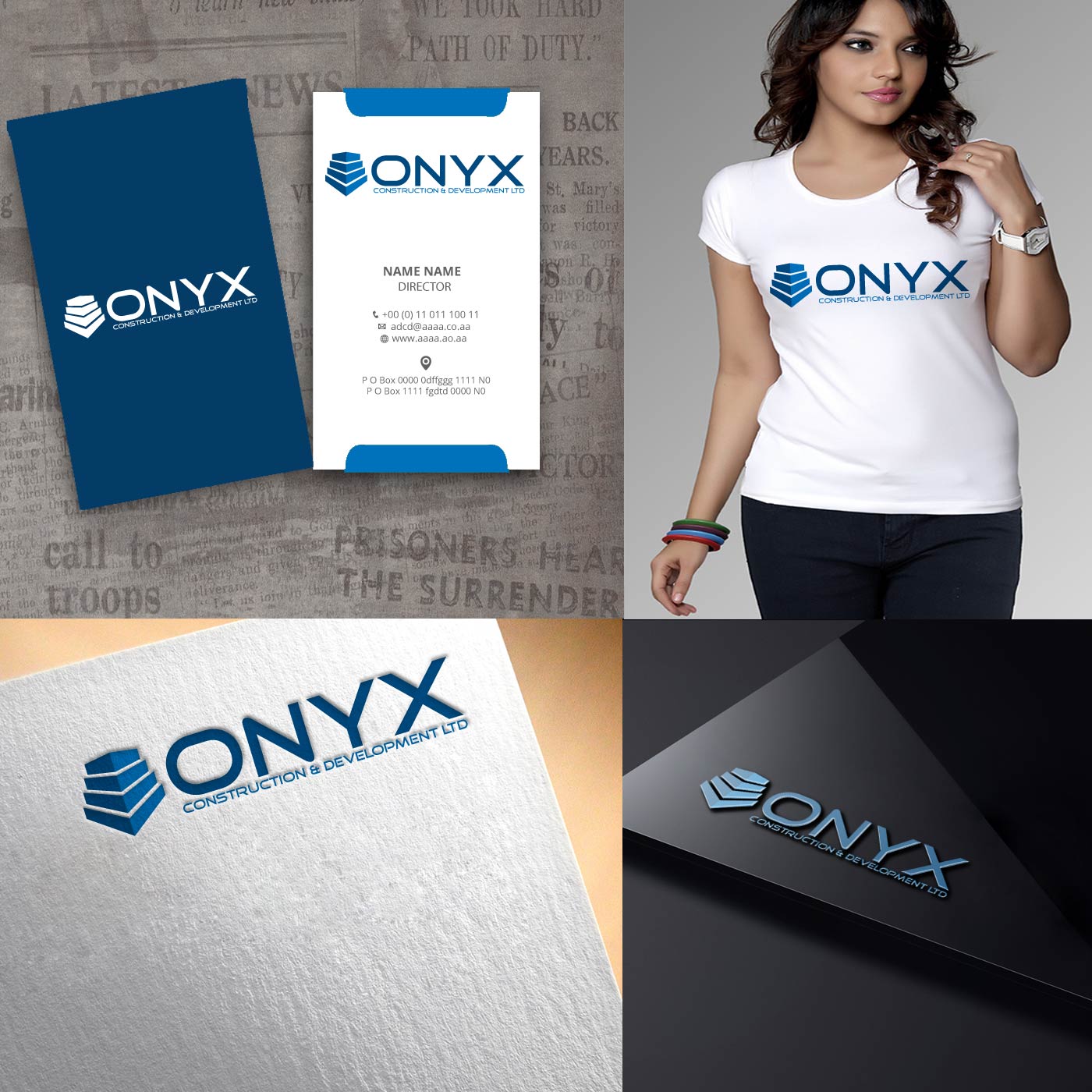 Logo Design by zebronicgraphic for onyx construction & development ltd | Design #15021642