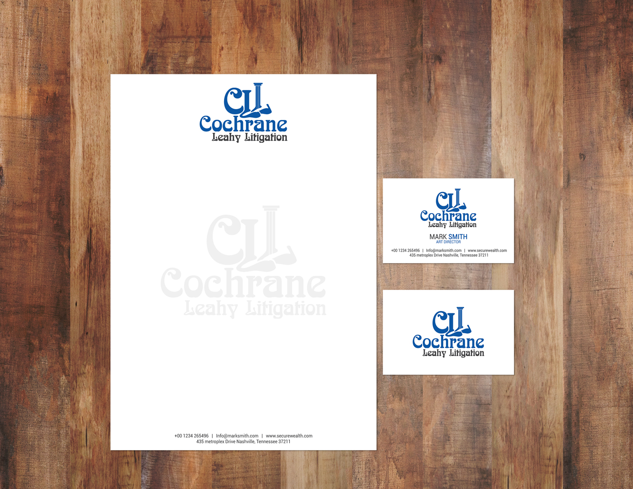 Stationery Design by Impressive Solutions for Cochrane Leahy Litigation | Design #14966091