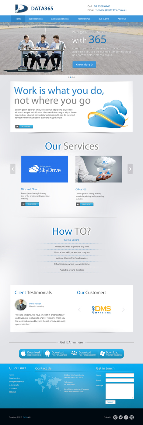 Web Design by UniqueDesignz for Data365 | Design #2604180