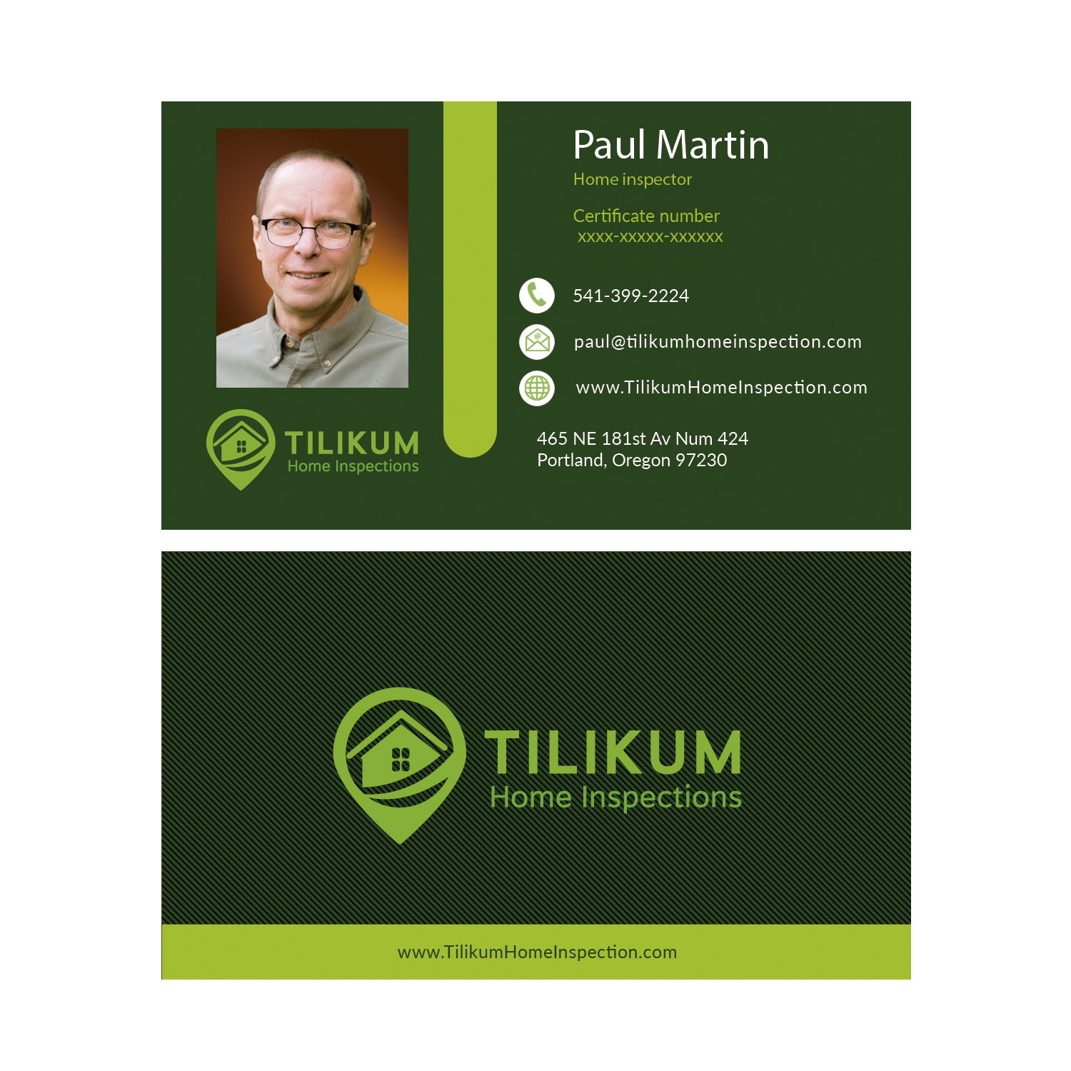 Business Card Design by Wally_F for Tilikum Home Inspections | Design #14983600