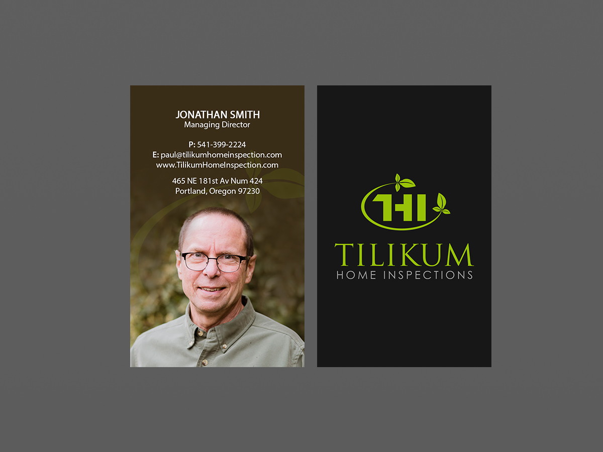 Business Card Design by Creations Box 2015 for Tilikum Home Inspections | Design #14989031