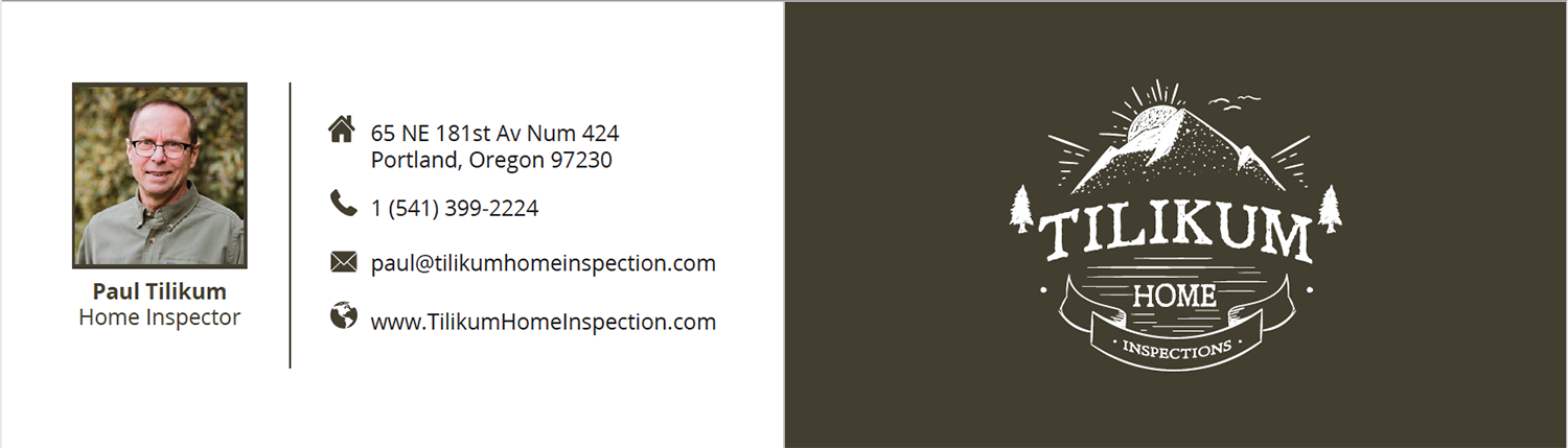 Business Card Design by georgeharmondesigns for Tilikum Home Inspections | Design #14973368