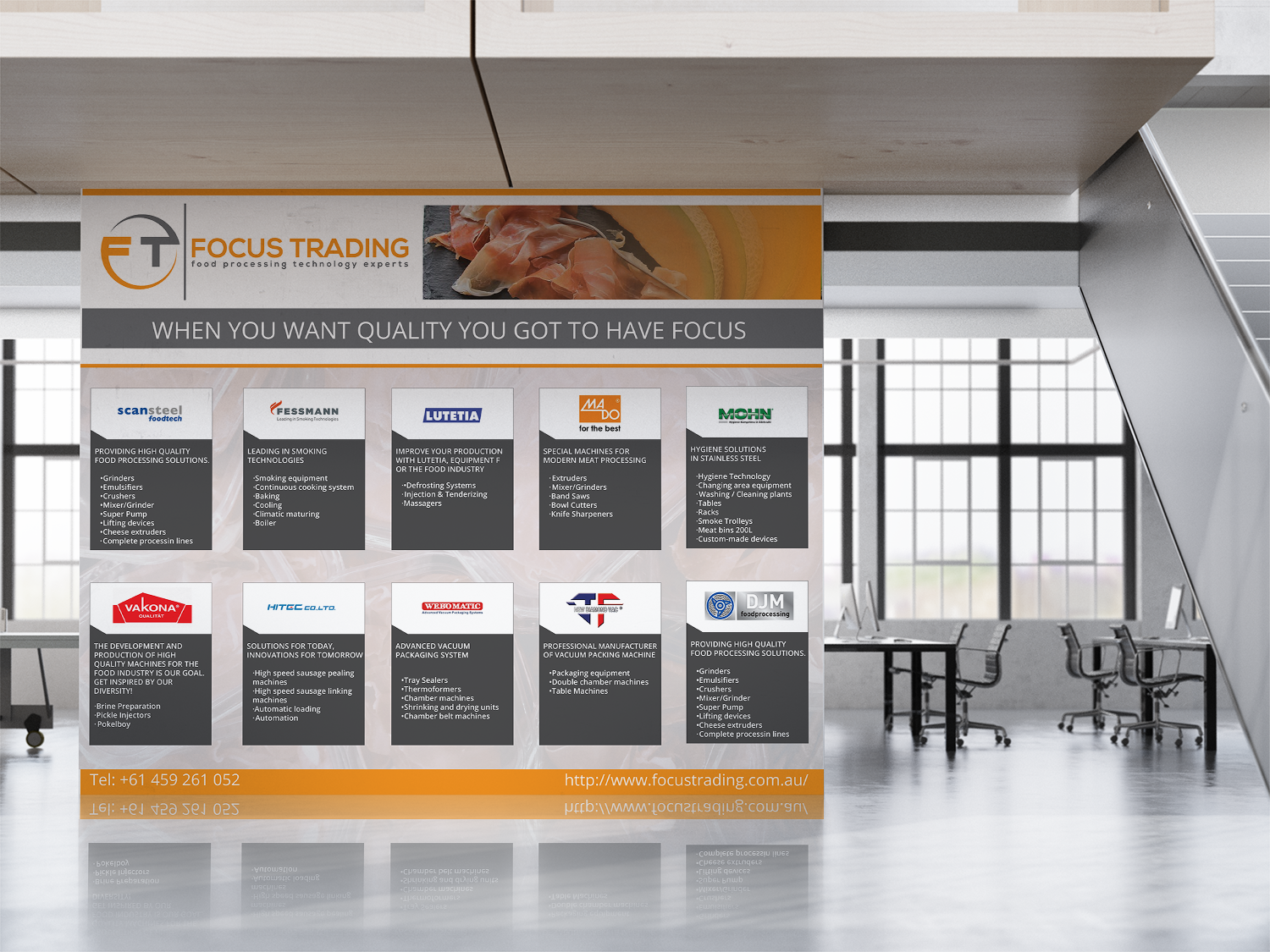 Diseño de Señalética por Kristina Andonoff para Focus Trading | Diseño #15149207