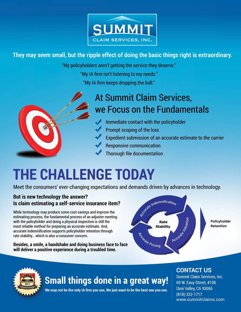 Design de Flyer par uk pour Summit Claim Services, Inc. | Design #14992313