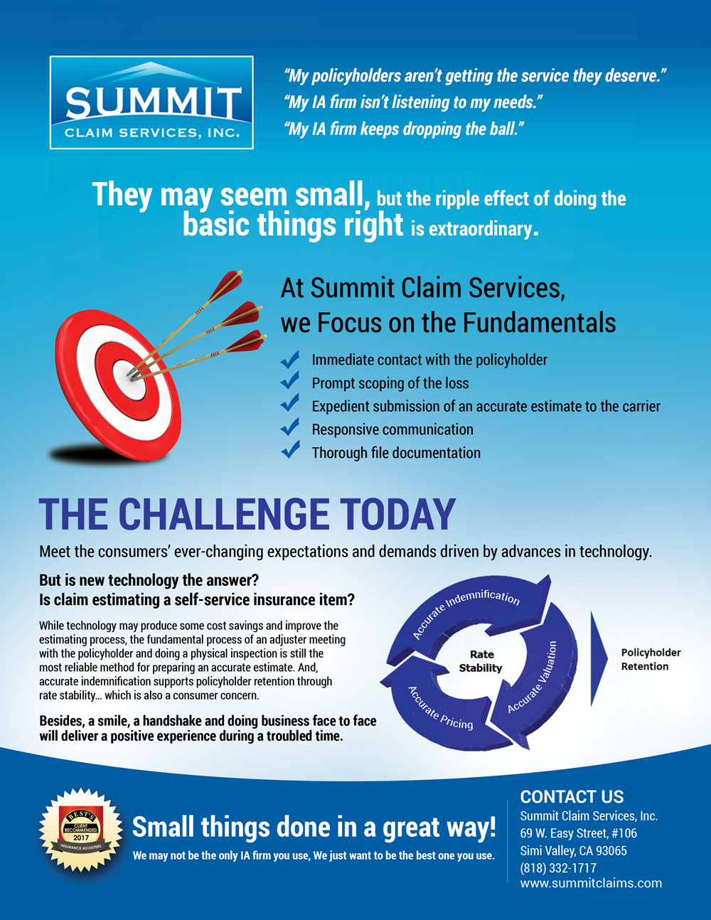 Flyer-Design von uk für Summit Claim Services, Inc. | Design #14994966