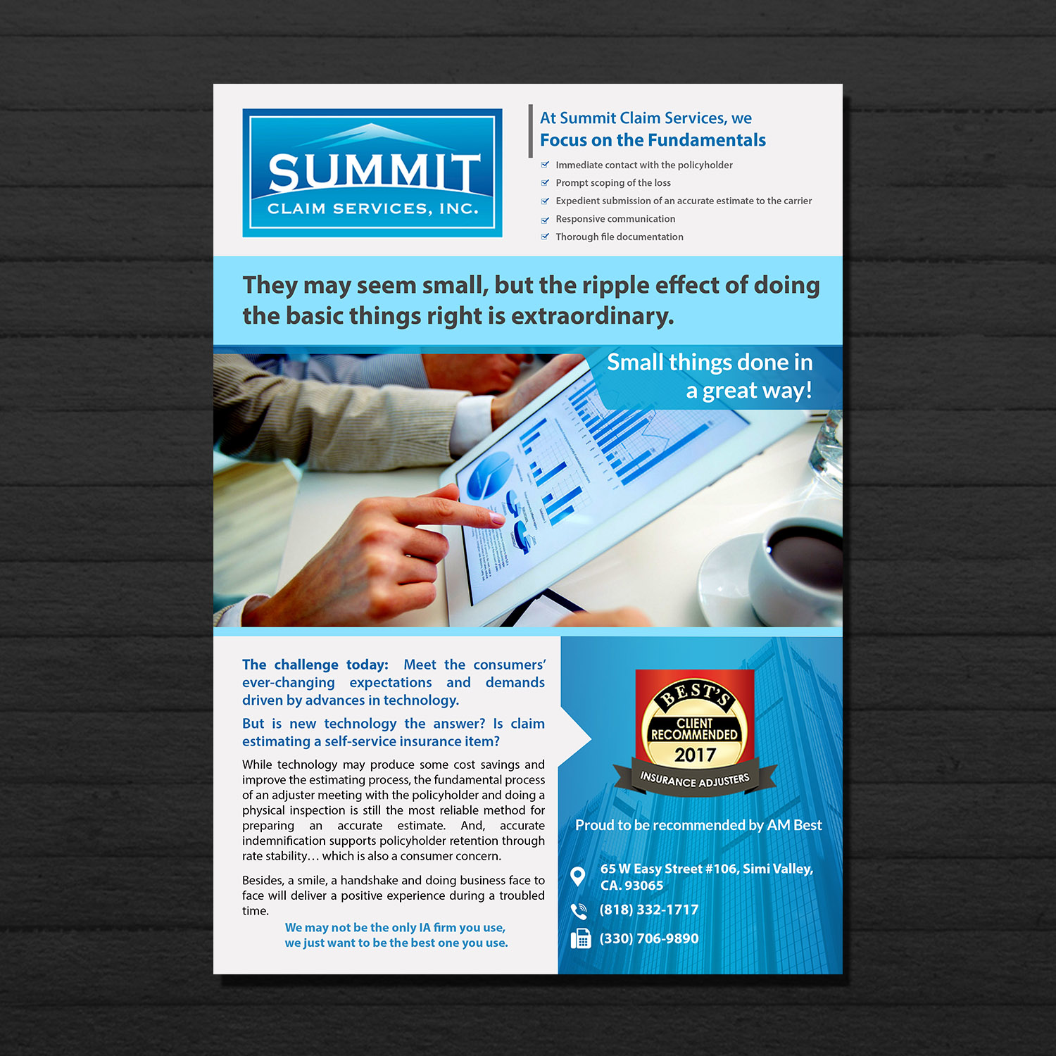 Flyer Design by aspiremedia for Summit Claim Services, Inc. | Design #14982749