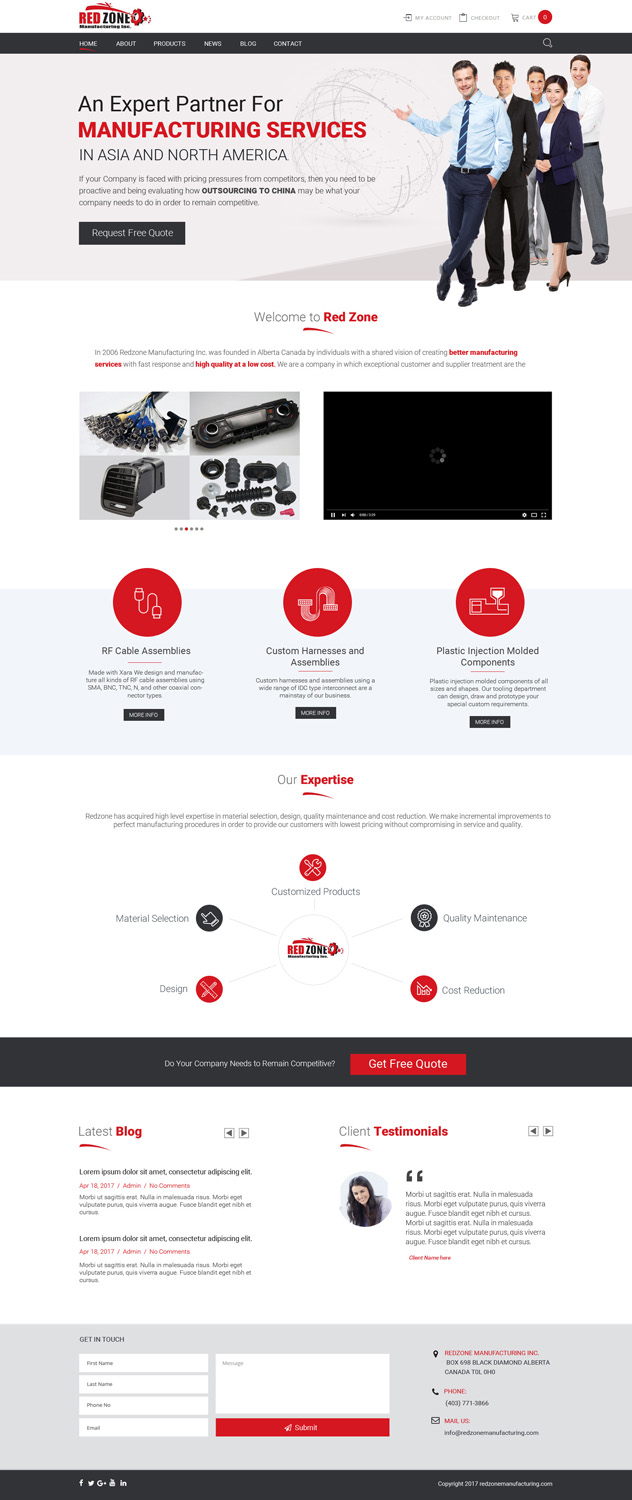 Web Design by Chikki for Redzone Manufacturing | Design #15001019