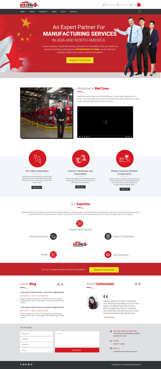 Web Design by Chikki for Redzone Manufacturing | Design #15006678