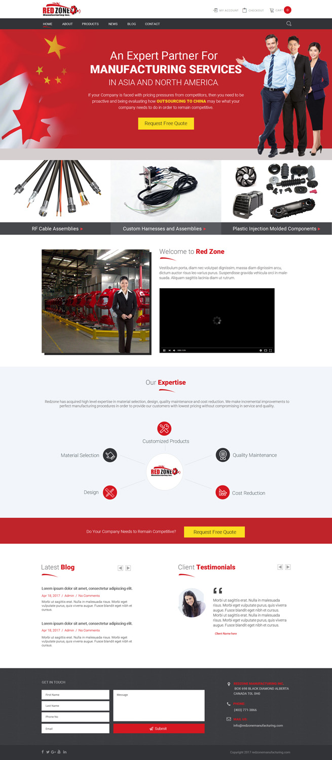 Web Design by Chikki for Redzone Manufacturing | Design #15006732