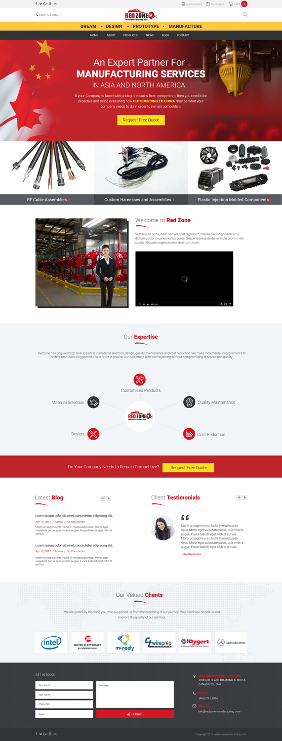 Web Design by Chikki for Redzone Manufacturing | Design #15067865