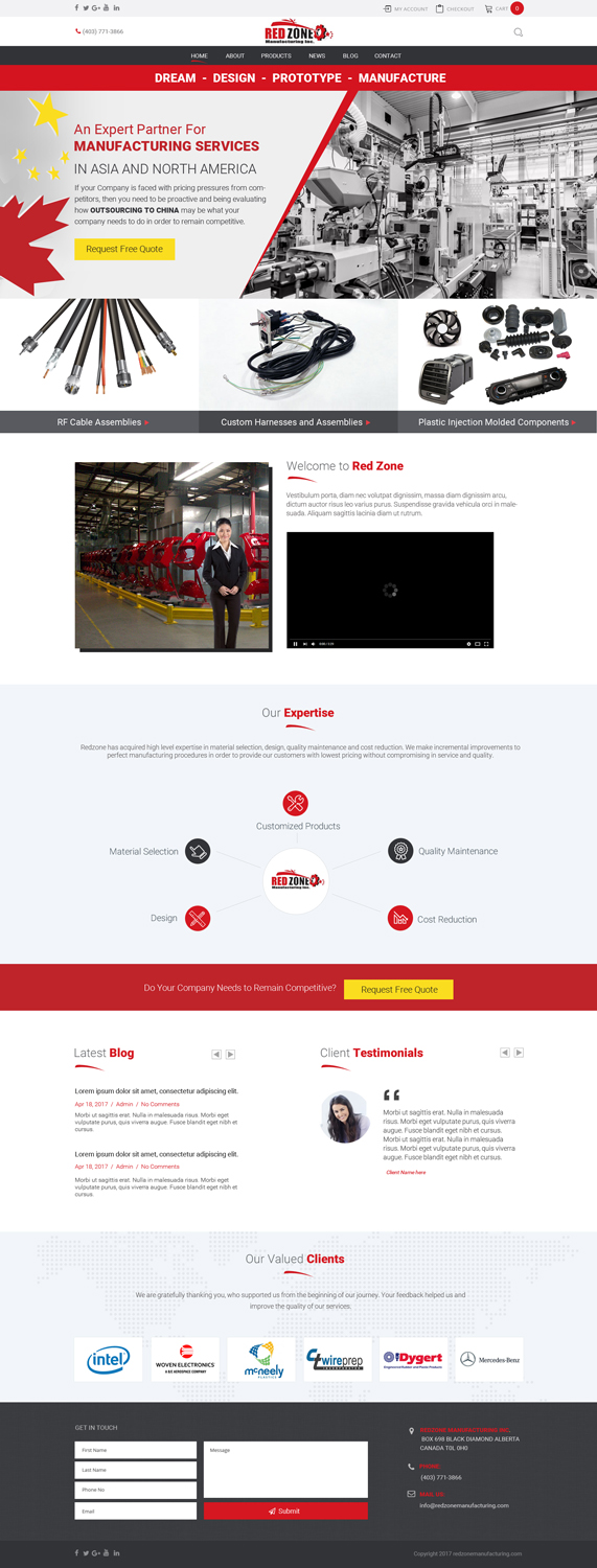 Web Design by Chikki for Redzone Manufacturing | Design #15067866