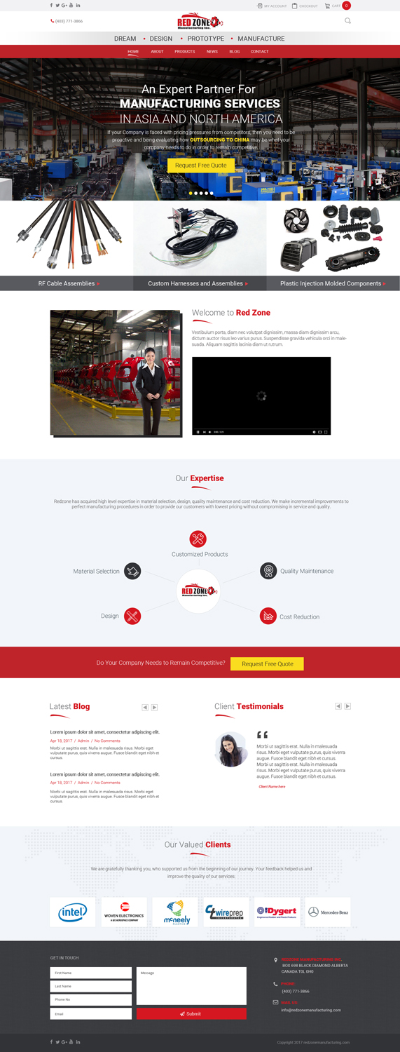 Web Design by Chikki for Redzone Manufacturing | Design #15073125