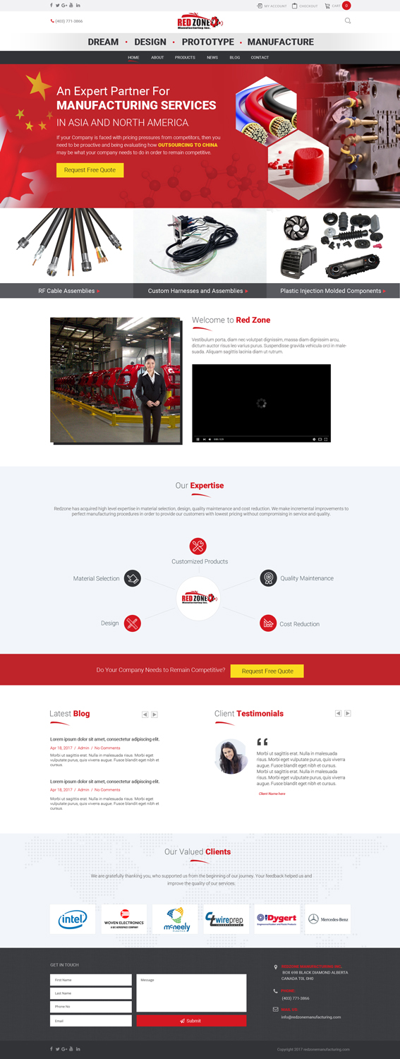 Web Design by Chikki for Redzone Manufacturing | Design #15076439