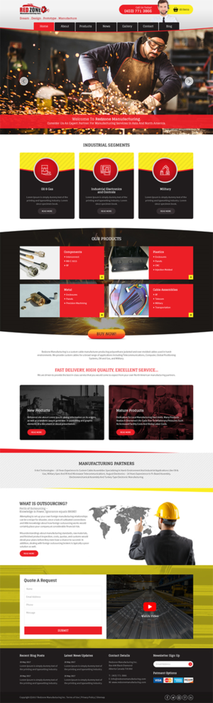 Web Design by RupalTechno for Redzone Manufacturing | Design: #15043373