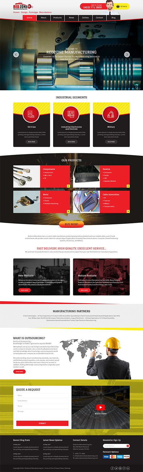 Web Design by RupalTechno for Redzone Manufacturing | Design #15043856