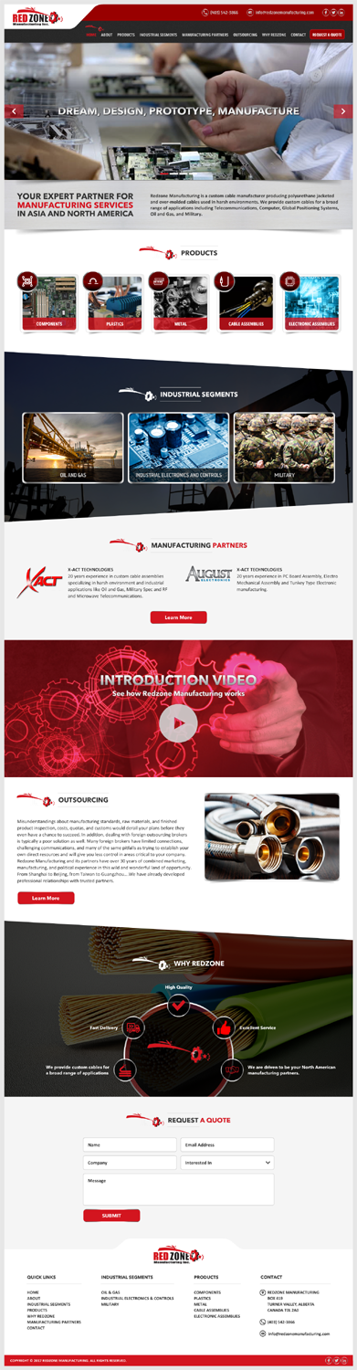 Web Design par -Marc- pour Redzone Manufacturing | Design #15079939