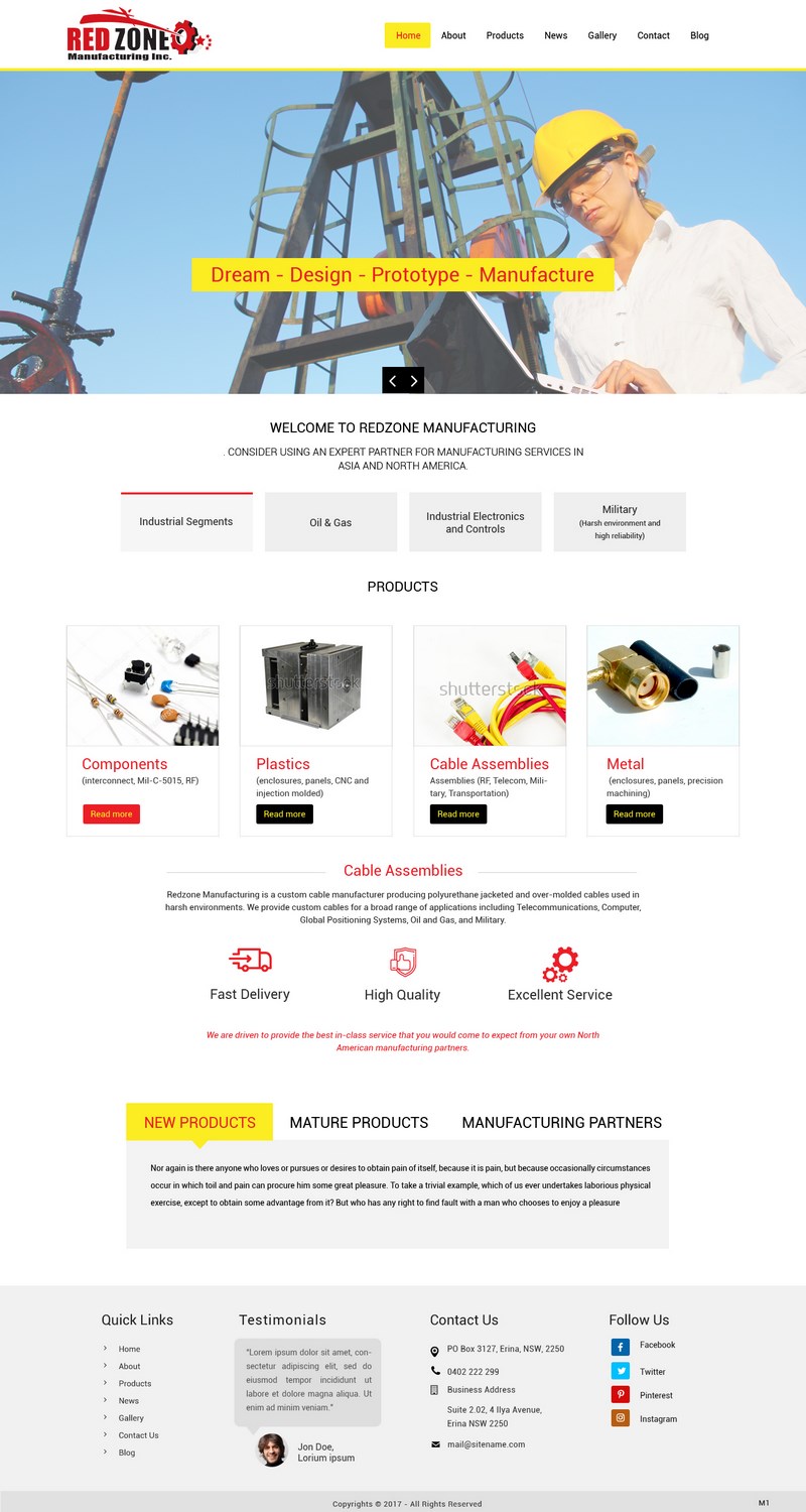 Web Design by pb for Redzone Manufacturing | Design #14981137