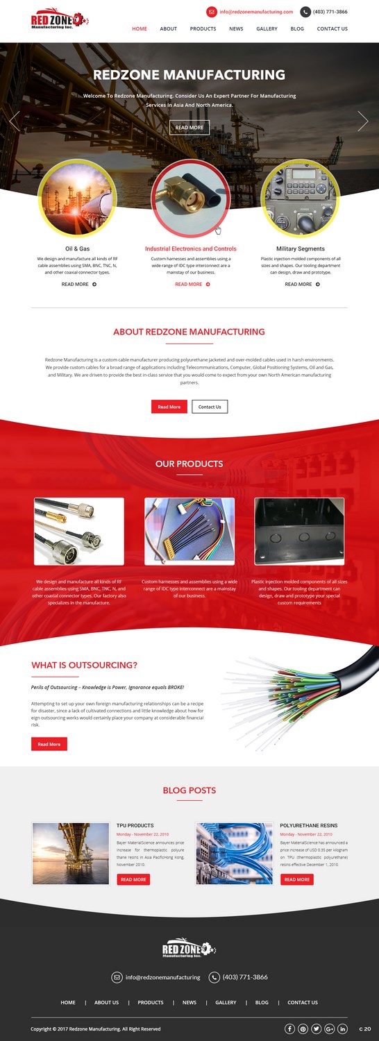 Web Design by pb for Redzone Manufacturing | Design #14981138