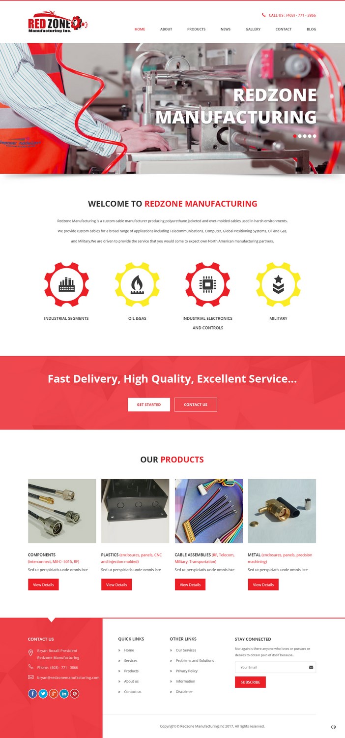 Web Design by pb for Redzone Manufacturing | Design #14981140