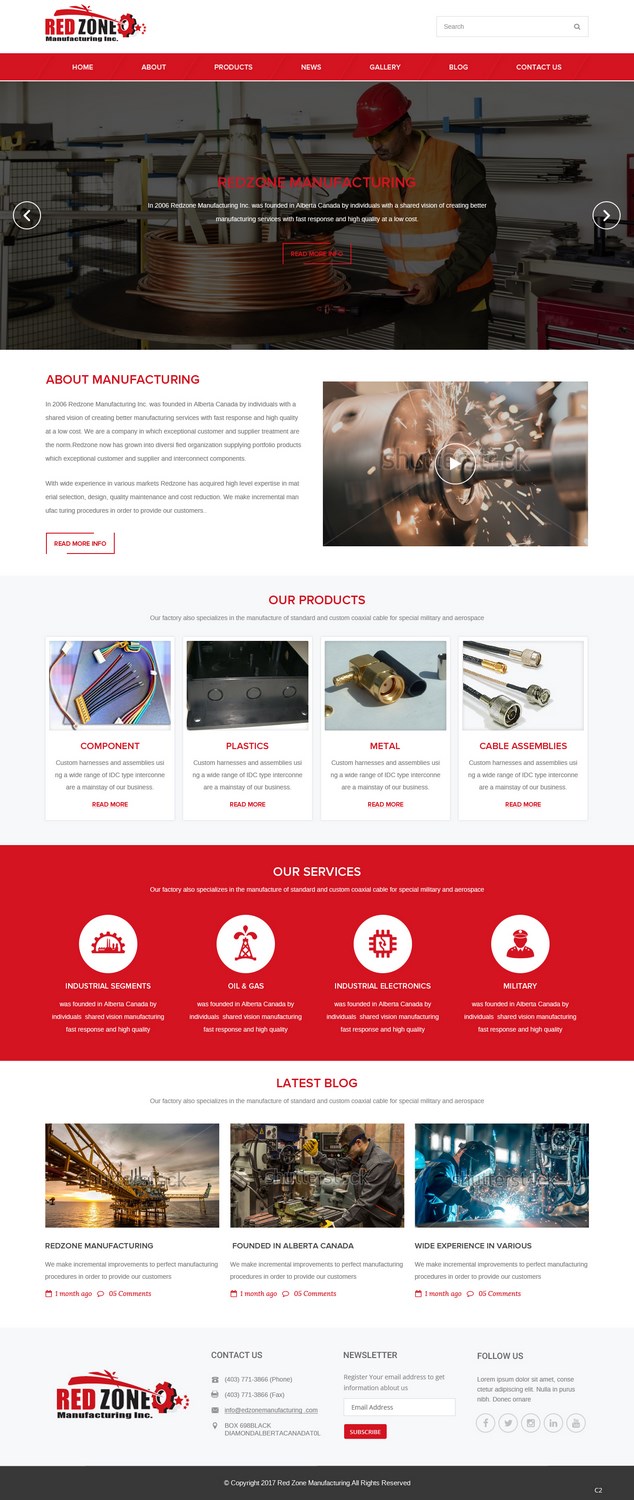 Web Design by pb for Redzone Manufacturing | Design #14981151