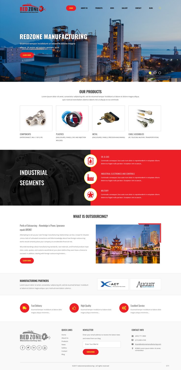 Web Design by pb for Redzone Manufacturing | Design #14981152
