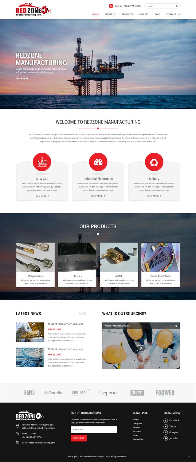 Web Design by pb for Redzone Manufacturing | Design #14981153