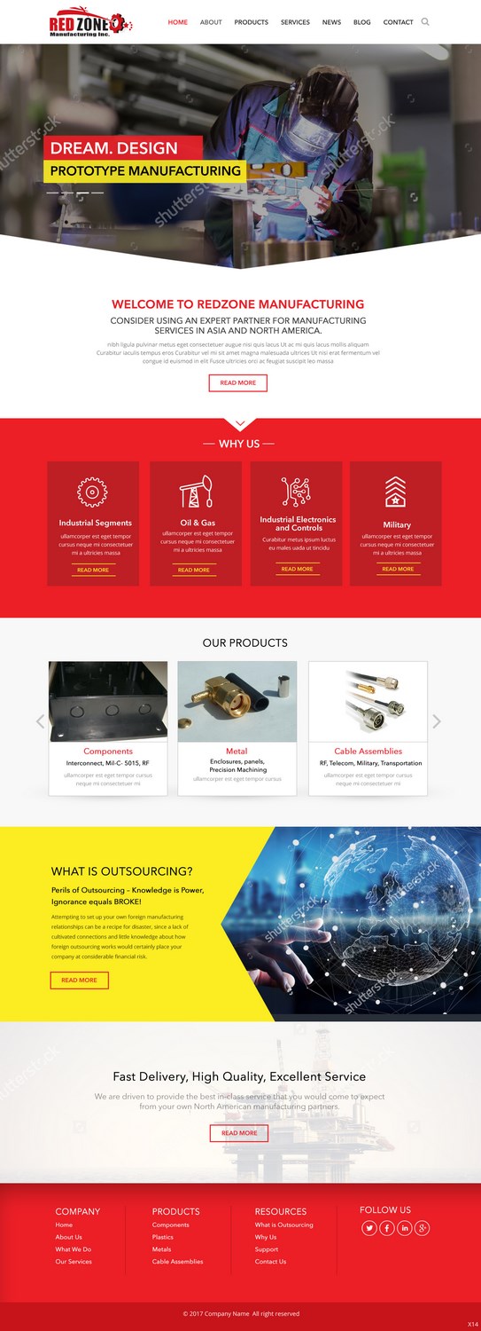 Web Design by pb for Redzone Manufacturing | Design #14981168
