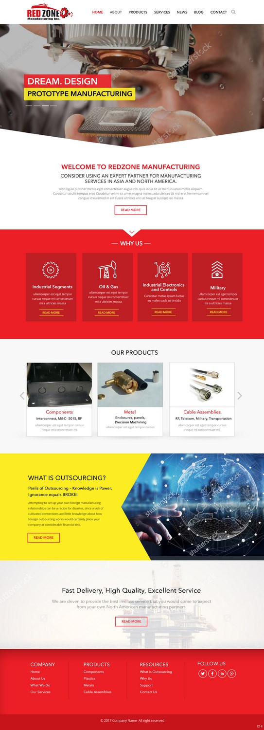 Web Design by pb for Redzone Manufacturing | Design #14991467